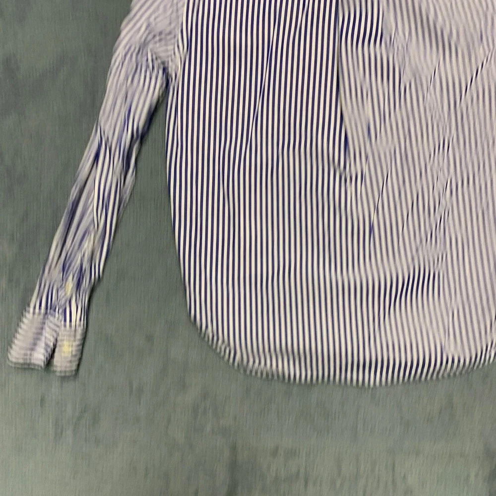 Ralph Lauren Shirt Boys 6 Blue White Striped Long Sleeve Classic Button Down